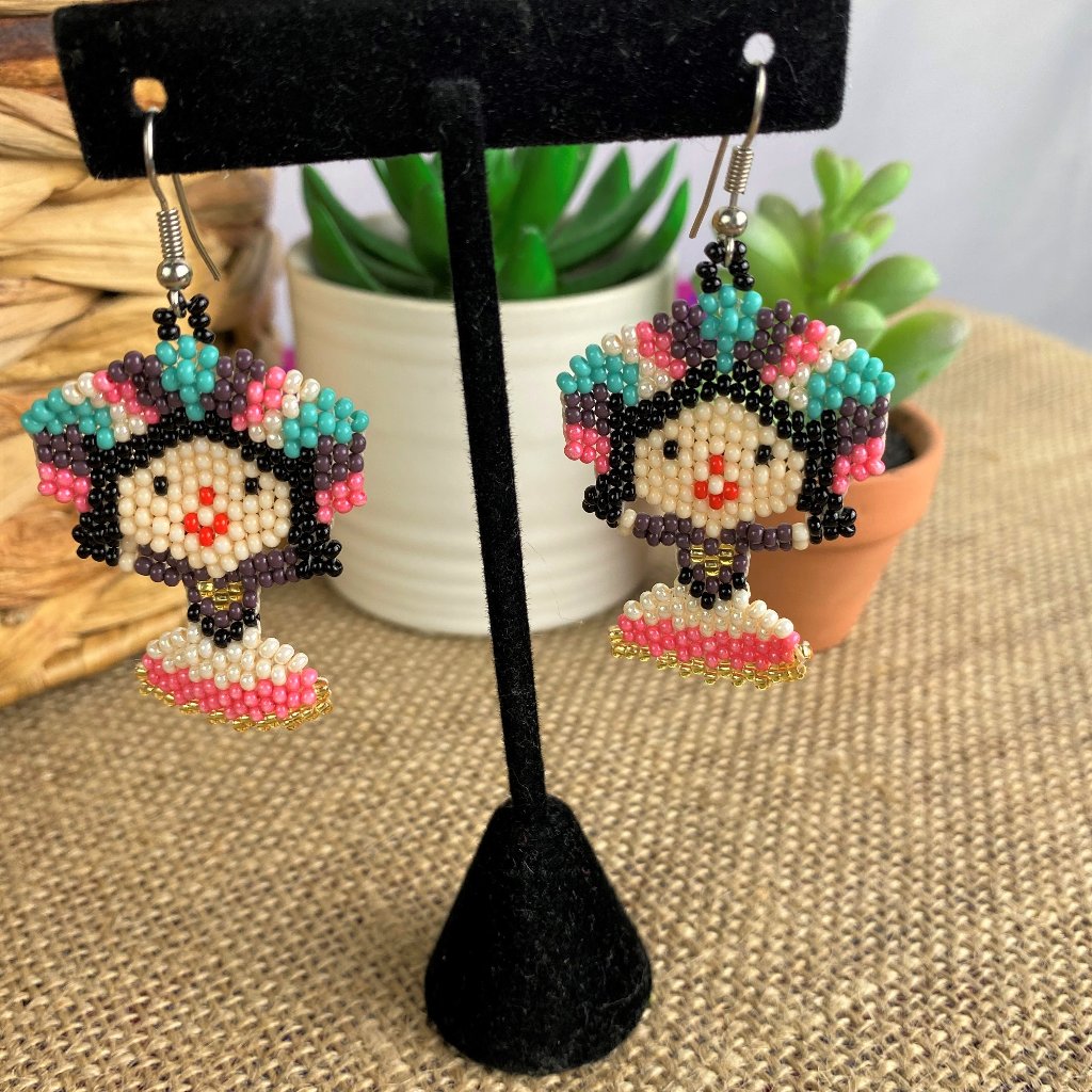 Hand-Made Maria Huichol Earrings